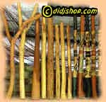 alguns dos nossos didgeridoos simples.