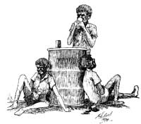 Ill. 21: Drawing of Aborigines abusing substances