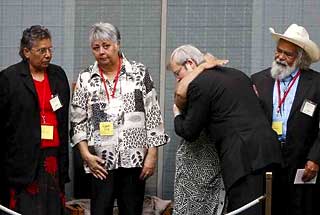 Prime Minister Kevin Rudd with members of the stolen generations