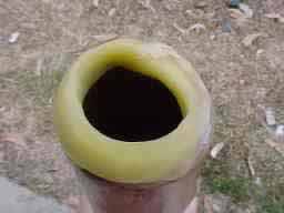 stages in repairing a didgeridoo mouthpiece